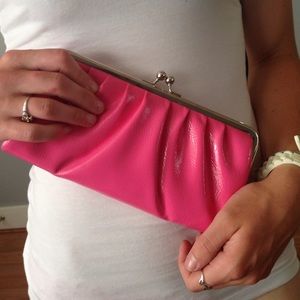 Pink pleather wallet