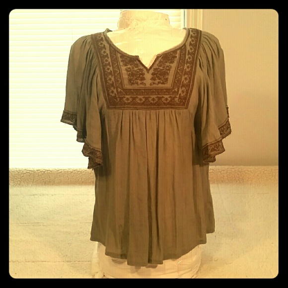 Embroidered Boho Swing Blouse