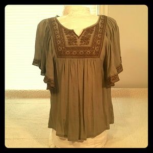 Embroidered Boho Swing Blouse