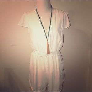 White Romper with trim