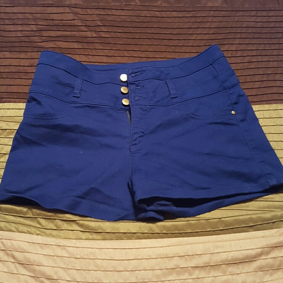 Blue high waisted shorts