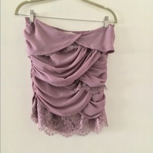 Lilac shirt with lace