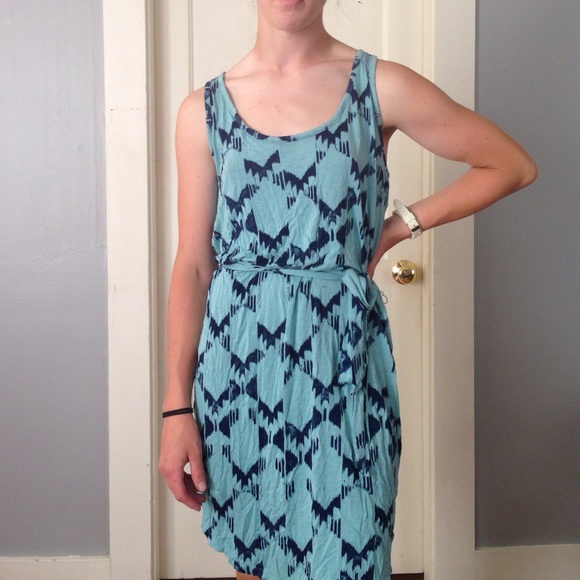 Light blue patterned dress with accents