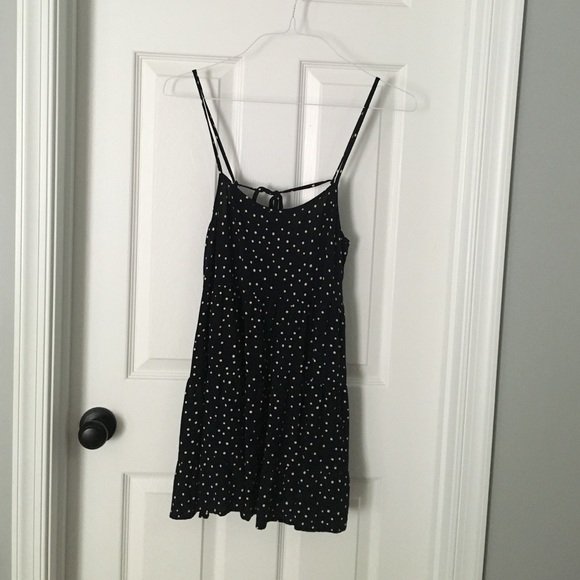 Navy Tank Dress with Creme Polka Dots