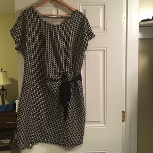 Anthropologie fitted black and white dress