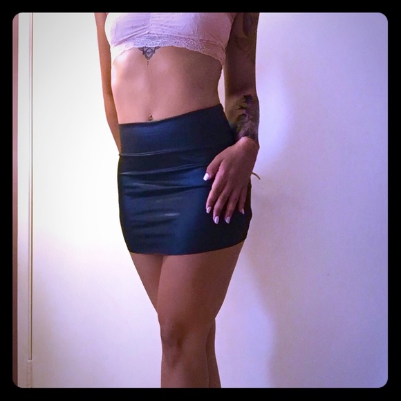 American Apparel Faux Leather Mini Skirt