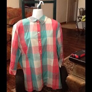 Checkered flannel look a like light jacket/top