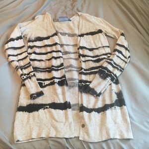 Grey and black striped cardigan
