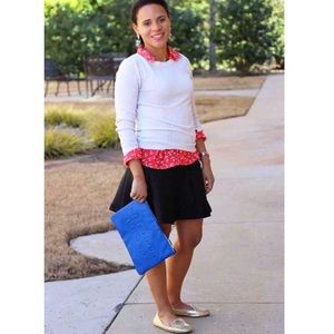 Zara blue leather clutch