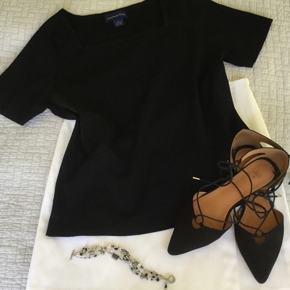 Charter Club Black Knit Top