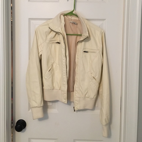 Creme Leather Jacket