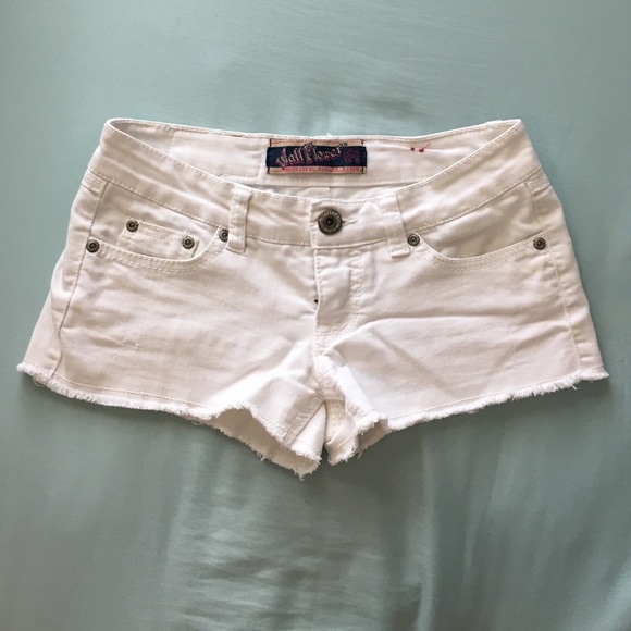 White Frayed Shorts