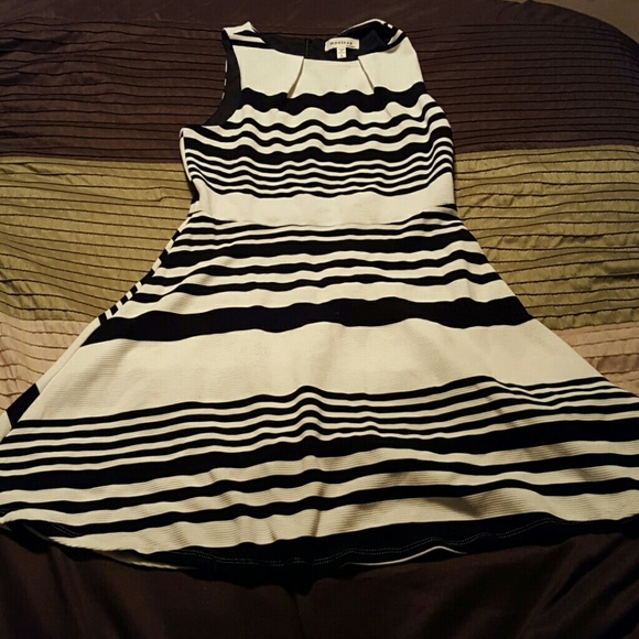 White and black stripe dress