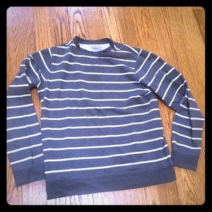 Boys Gray & White, Light weight Striped Sweatshirt