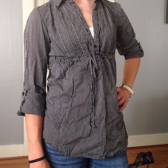 Black and white striped top