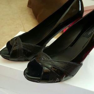 Black Patent Leather Open Toe