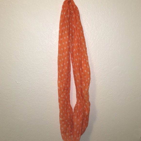 Orange polka dot scarf