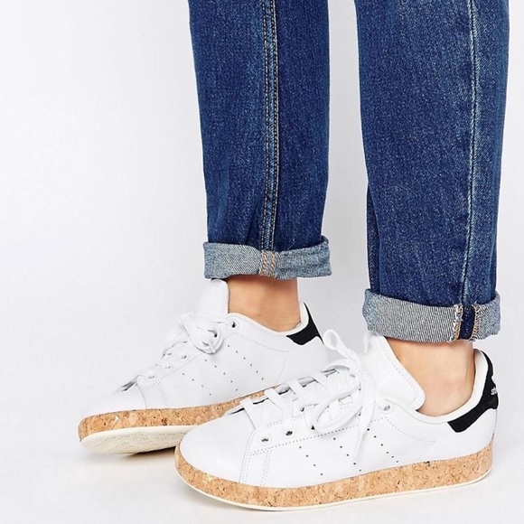 Adidas Stan Smith with Cork Sole in White