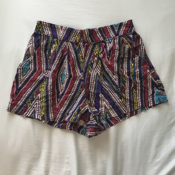 Patterned High Waisted Shorts