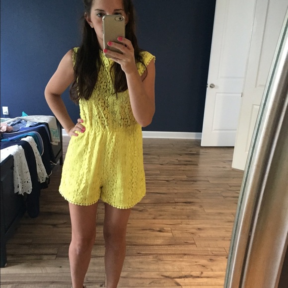 Yellow lace romper