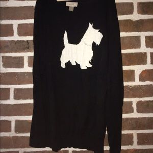Loft black westie dog Christmas sweater