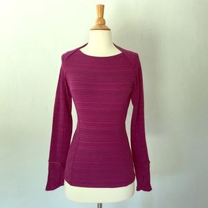 Maroon & Black Thin Stripe Long Sleeve Lululemon