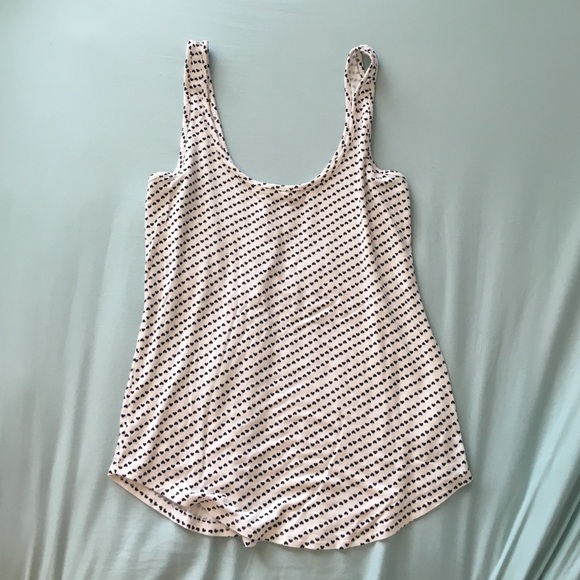 Black and White Heart Tank Top