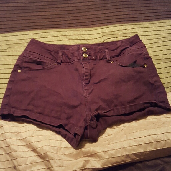 Deep purple jean shorts