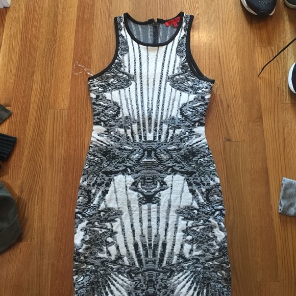 Black and white tight party dress