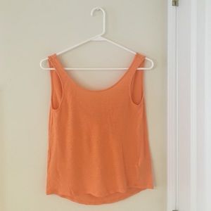 Orange Knit Loose Tank Top