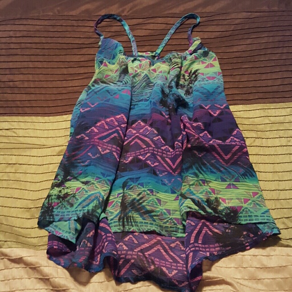 Multi color flowy tank top