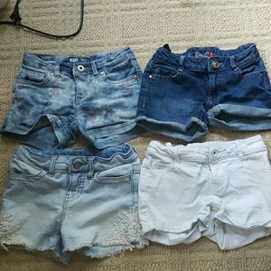 Size 7 / 8 girls denim jean shorts lot