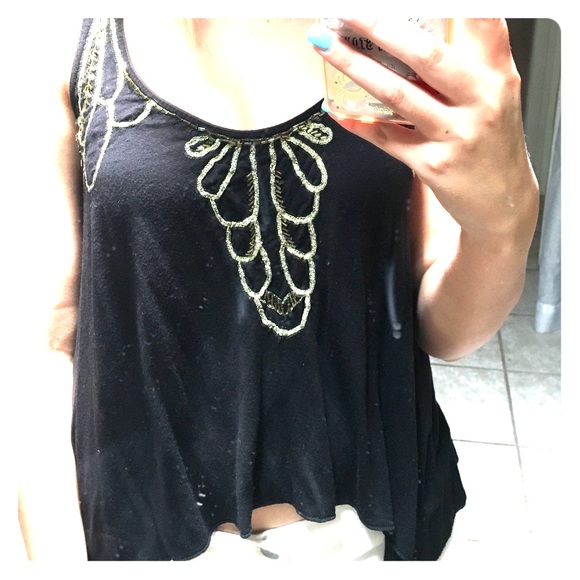 Gold and glamorous flowing tank top!!