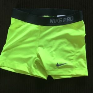 Neon Nike Pro Shorts