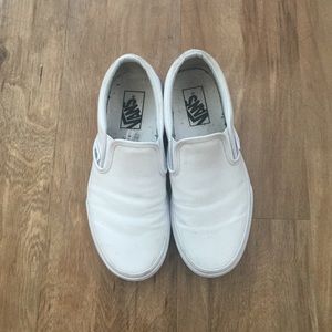 Vans white canvas slip-on