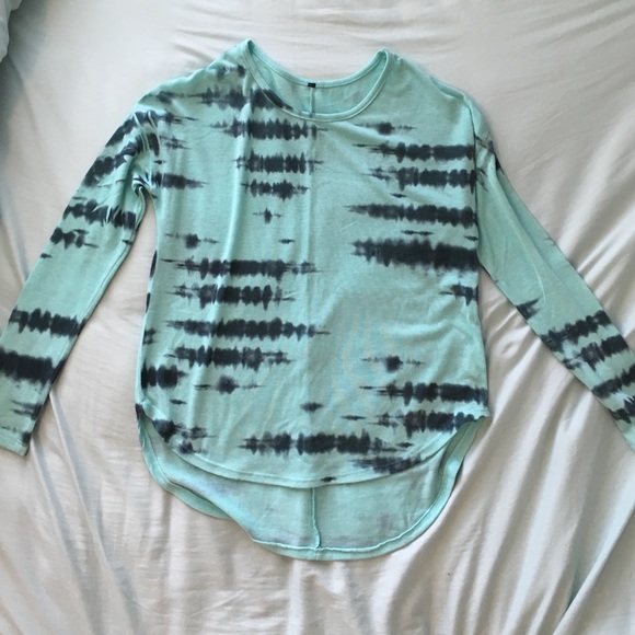 Turquoise and Black Scoop neck Thin-Knit Sweater