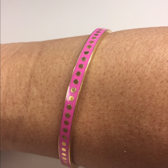 Kate Spade hot pink and gold bangle