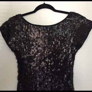 Black mini sequins dress