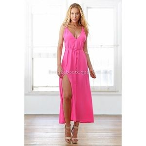 Hot pink maxi dress
