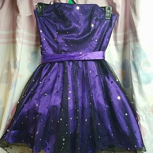Strapless purple formal dress!