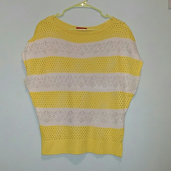 Yellow and beige stripe sweater. Size small.