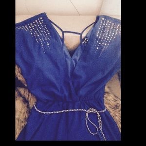 Blue jump suit .elegant .used twice.