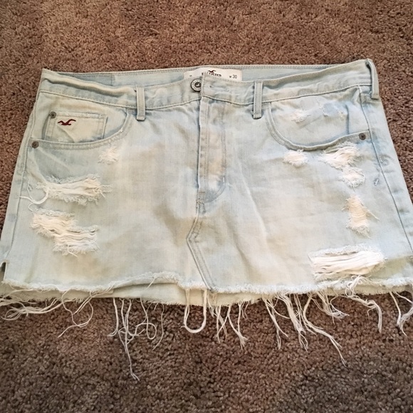 Hollister Mini Shredded Jean Skirt