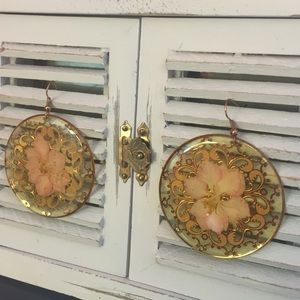 Pressed Flower Dangle Earrings