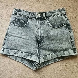 American Apparel Gray High-Waisted Shorts