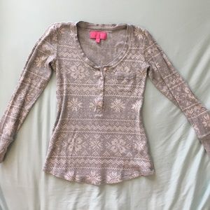 Light Grey Thermal Scoop Neck Sleep Shirt