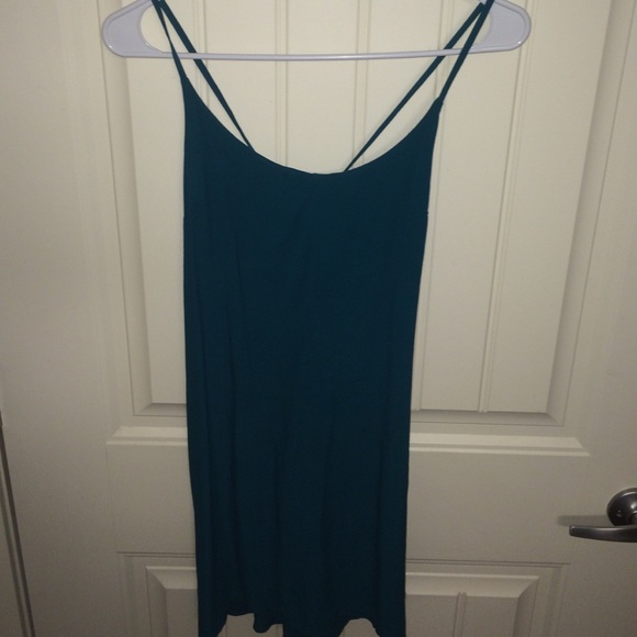 Forever 21 Teal/Green Cross Back Dress