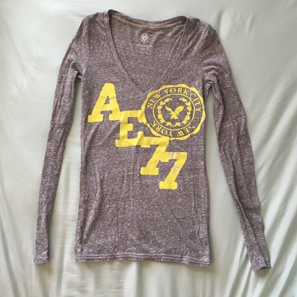 Speckled Grey Love Sleeve V-Neck