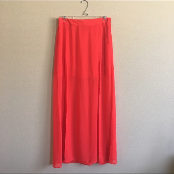 Double slit maxi skirt