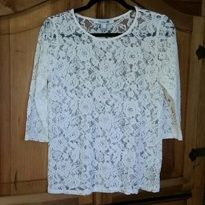 FOREVER 21 white lace top